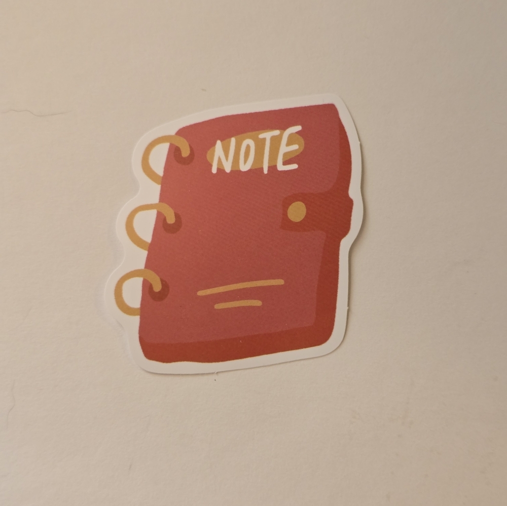 10/$10 Red Notebook Sticker